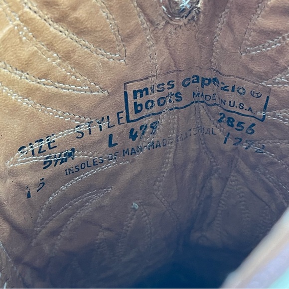 VTG Miss Capezio USA Leather Western Cowgirl Boots - Picture 10 of 10